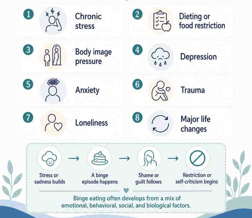 What Can Contribute to Binge Eating Disorder - infographic